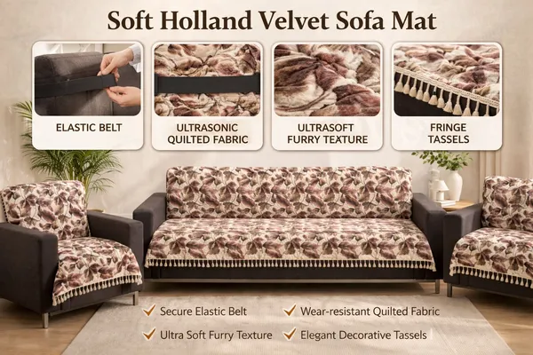 Gifts_Island_Velvet_3+1+1_Seater_Sofa_Floral_Cover_(Pack_Of_3_Brown_Fur)