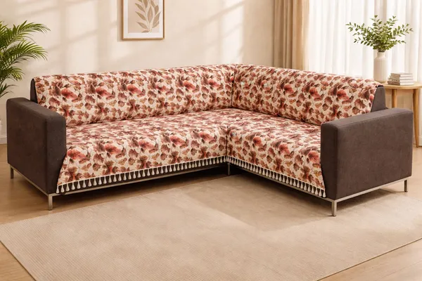 Gifts_Island_Velvet_3+3_Seater_L-Shape_Sofa_Floral_Cover_(Pack_Of_2_Maroon_Fur)