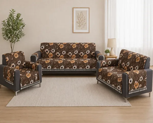 Gifts_Island_Velvet_3+1+1_Seater_Sofa_Floral_Cover_(Pack_Of_3_Brown_Floral)