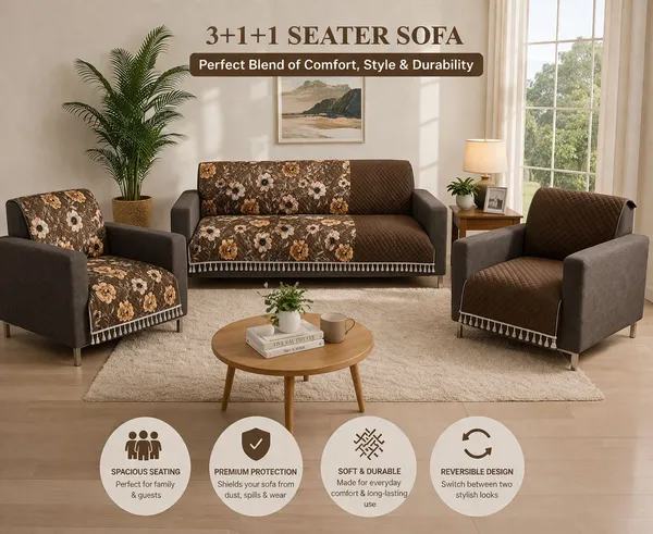 Gifts_Island_Velvet_3+1+1_Seater_Sofa_Floral_Cover_(Pack_Of_3_Brown_Floral)