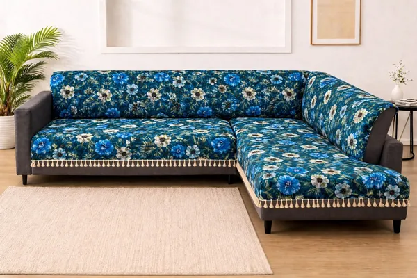 Gifts_Island_Velvet_3+3_Seater_L-Shape_Sofa_Floral_Cover_(Pack_Of_2_Teal_Floral)