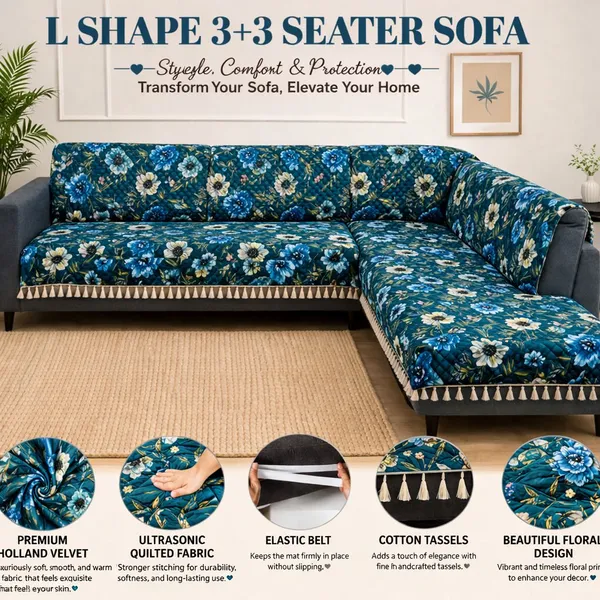 Gifts_Island_Velvet_3+3_Seater_L-Shape_Sofa_Floral_Cover_(Pack_Of_2_Teal_Floral)