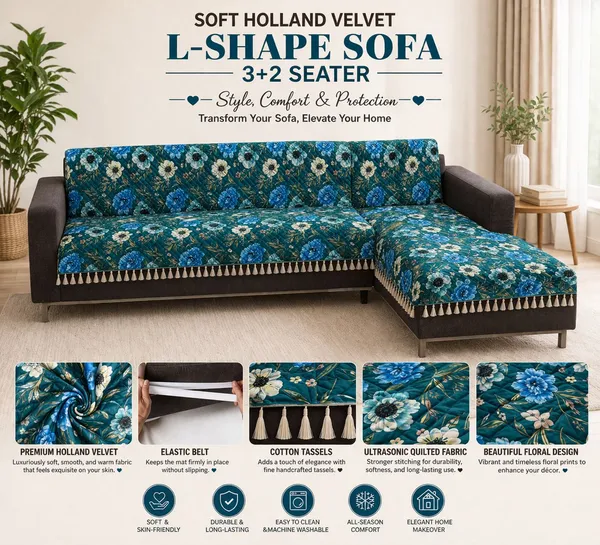 Gifts_Island_Velvet_3+2_Seater_L-Shape_Sofa_Floral_Cover_(Pack_Of_2_Teal_Floral)