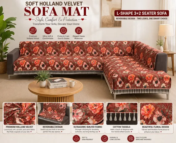 Gifts_Island_Velvet_3+3_Seater_L-Shape_Sofa_Floral_Cover_(Pack_Of_2_Maroon_Floral)