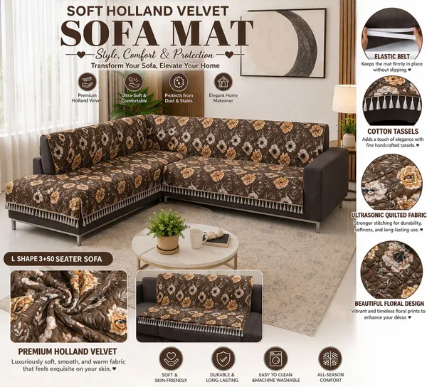 Gifts_Island_Velvet_3+2_Seater_L-Shape_Sofa_Floral_Cover_(Pack_Of_2_Brown_Floral)