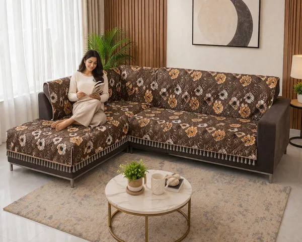 Gifts_Island_Velvet_3+2_Seater_L-Shape_Sofa_Floral_Cover_(Pack_Of_2_Brown_Floral)