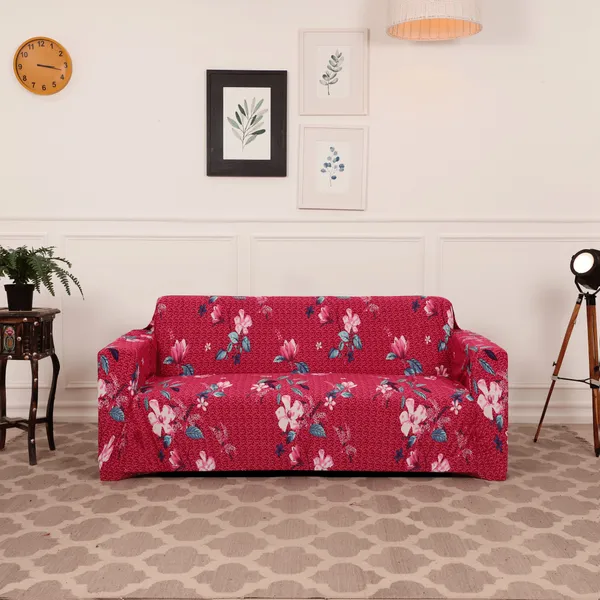 Gifts_Island_Polyester_Sofa_Floral_Cover_(_Maroon)