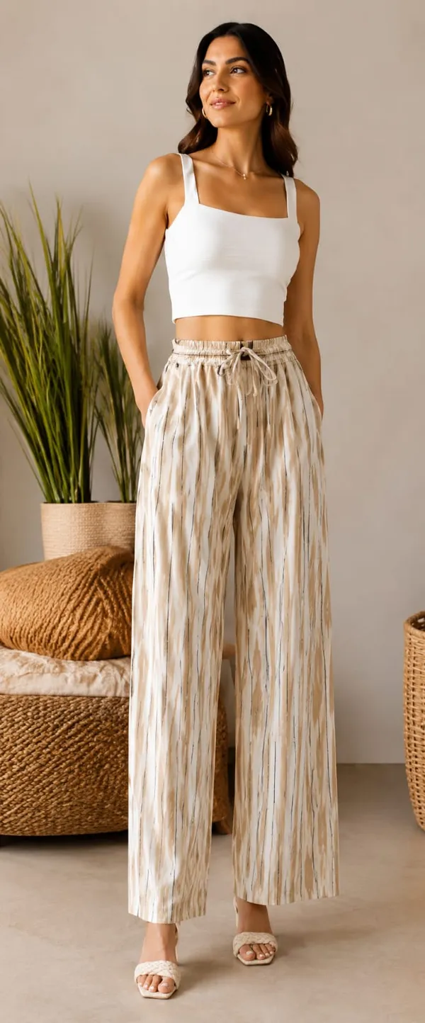 Beige__Tie_-_Dye_Print_Cotton_Pants_For_Women