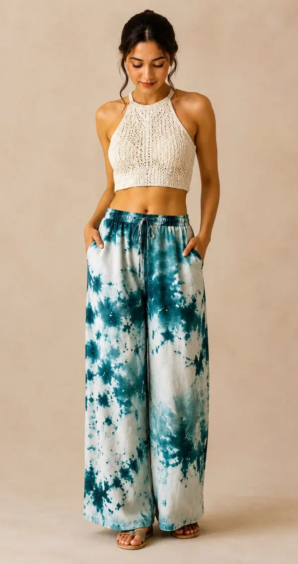 Blue_Tie_-_dye_Print_Cotton_Pants_For_Women