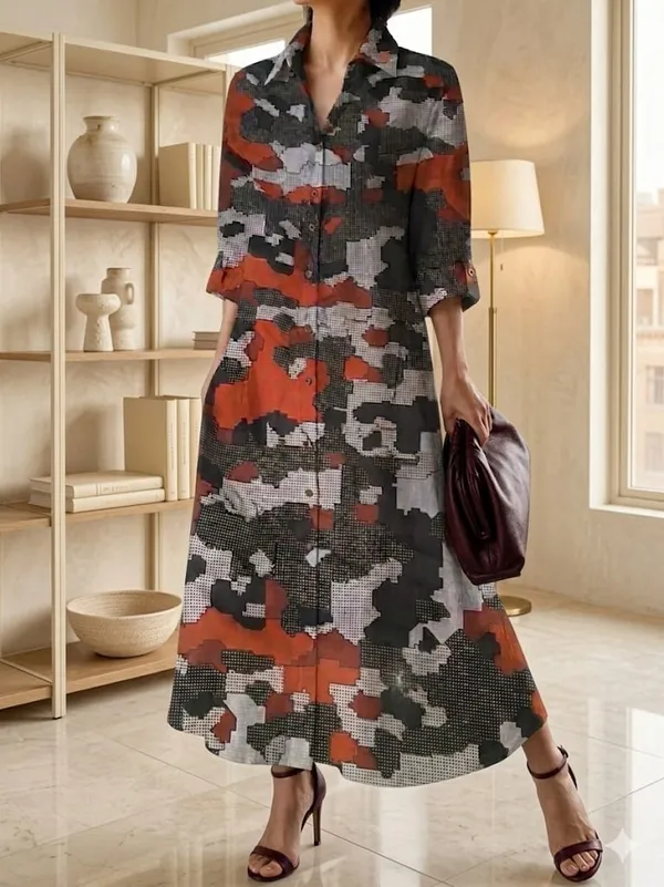 Canvas_Digital_Cotton_Blend_Print_Long_Dress_For_Women