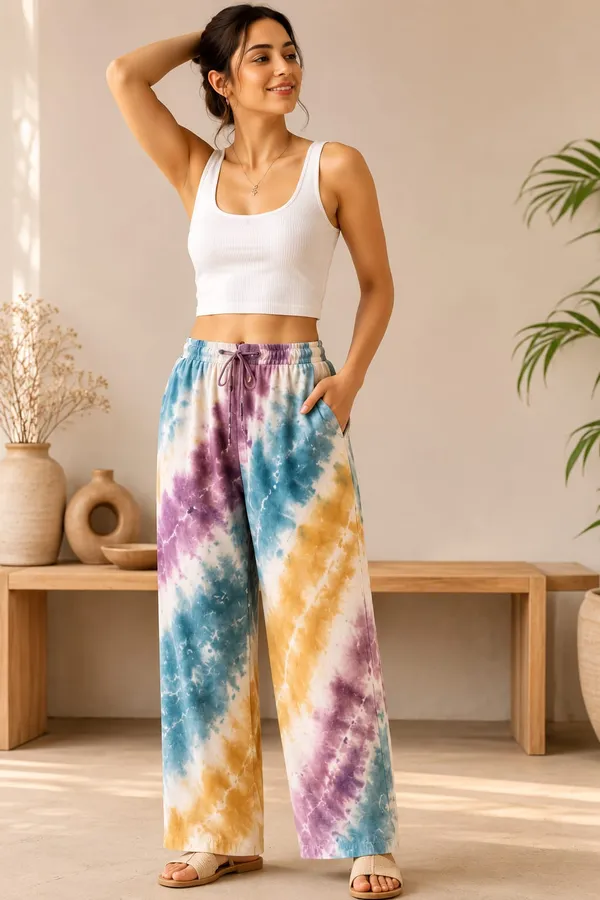 Colorful_Tie_-_dye_Print_Cotton_Pants_For_Women