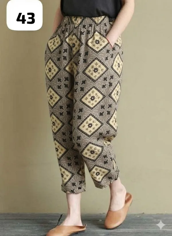 Fone_Floral_Print_Cotton_Pants_For_Women