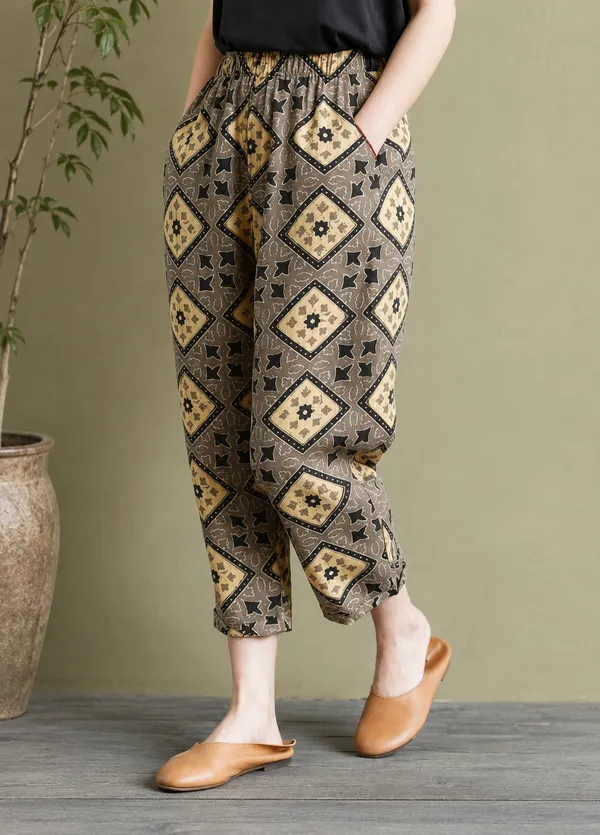 Fone_Floral_Print_Cotton_Pants_For_Women