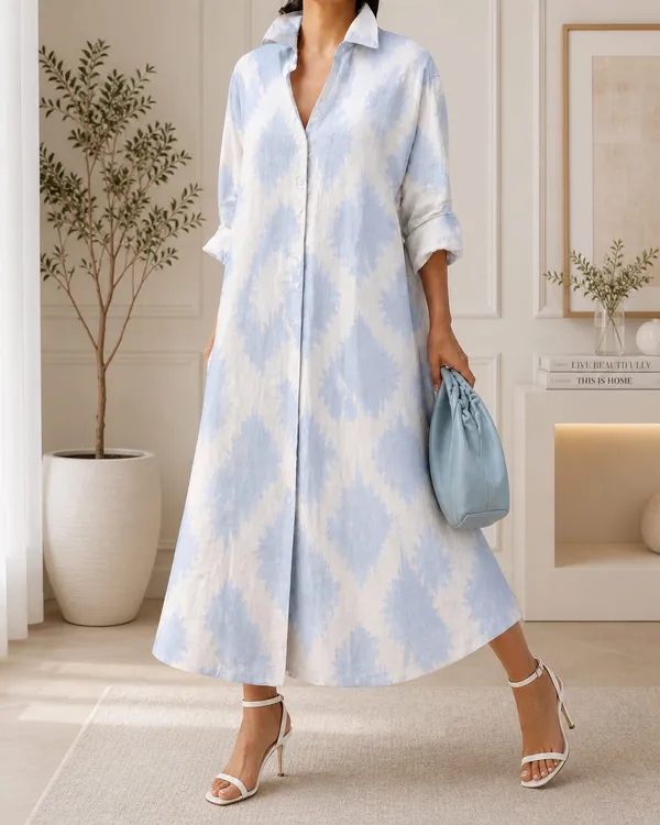 White_Floral_Printed_Shirt_Dress