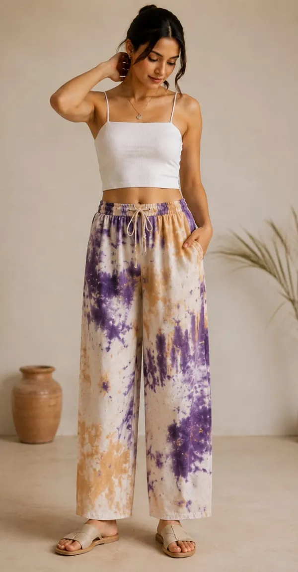 Purple_And_Cream_Tie_-_dye_Print_Cotton_Pants_For_Women