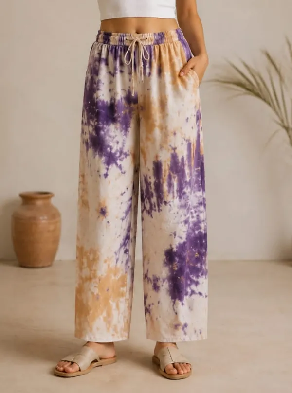 Purple_And_Cream_Tie_-_dye_Print_Cotton_Pants_For_Women