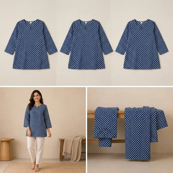 Blue_Cotton_Short_Top_For_Women