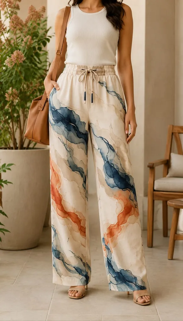 Watercolor_Abstract_Print_Cotton_Pants_For_Women