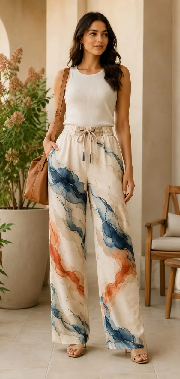 Watercolor_Abstract_Print_Cotton_Pants_For_Women