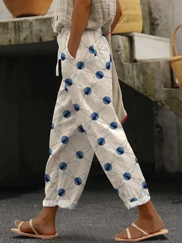 White_&_Blue_Cotton_Pants_For_Women