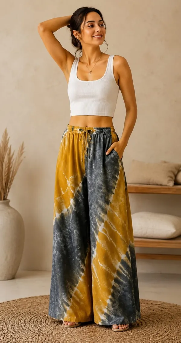 Mustard_And_Grey_Tie_-_dye_Print_Cotton_Pants_For_Women