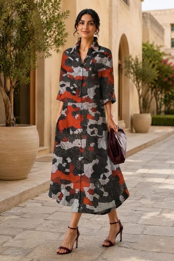 Canvas_Digital_Cotton_Blend_Print_Long_Dress_For_Women