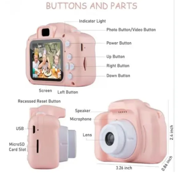 Kids_Digital_Camera_With_Dual_Lens_-_2.4_Inch_Screen_(Pink)