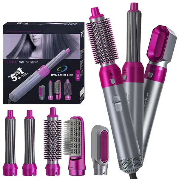 5-In-1_Hot_Air_Styler_-_Multi-Functional_Hair_Styling_Tool_With_Interchangeable_Attachments_(Grey_&_Pink)