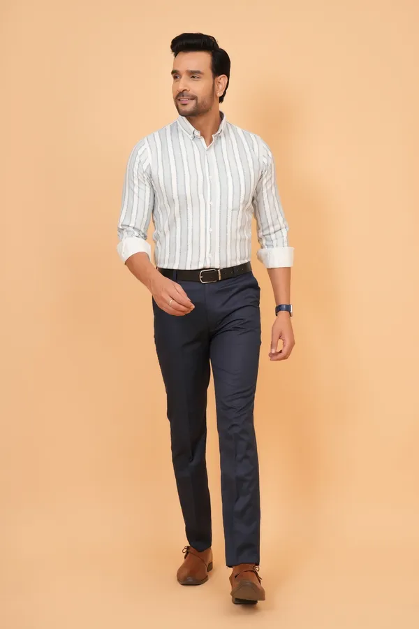 White_Striped_Cotton_Slim_Fit_Shirt_For_Men
