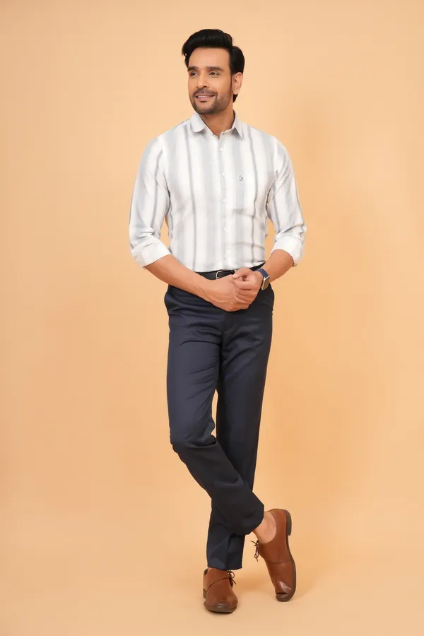 White_And_Grey_triped_Cotton_Slim_Fit_Formal_Shirt_For_Men