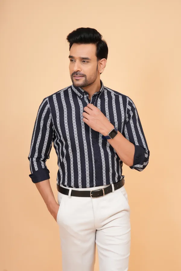 Navy_Blue_Striped_Cotton_Slim_Fit_Shirt_For_Men