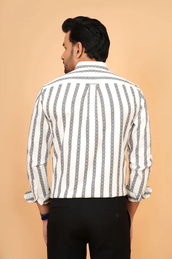 White_And_Black__Striped_Cotton_Slim_Fit_Formal_Shirt_For_Men
