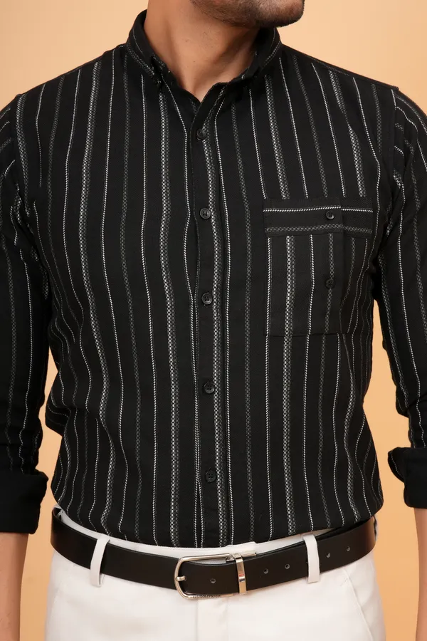 Black_Striped_Cotton_And_Polyester_Slim_Fit_Formal_Shirt_For_Men