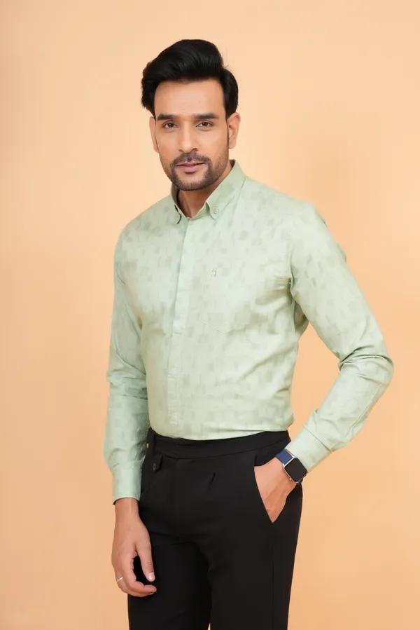 Light_Green_Cotton_Slim_Fit_Formal_Shirt_For_Men