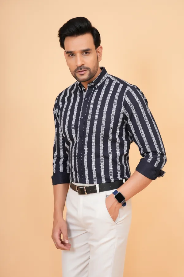 Navy_Blue_Striped_Cotton_Slim_Fit_Shirt_For_Men