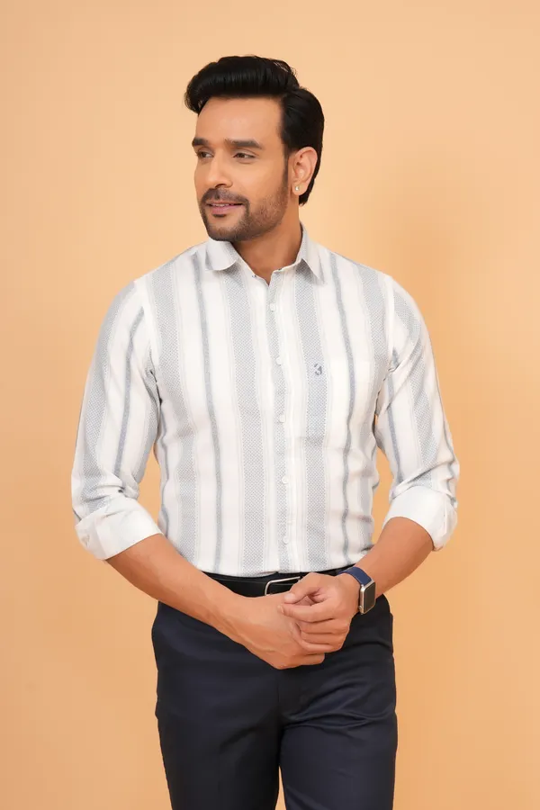 White_And_Grey_triped_Cotton_Slim_Fit_Formal_Shirt_For_Men
