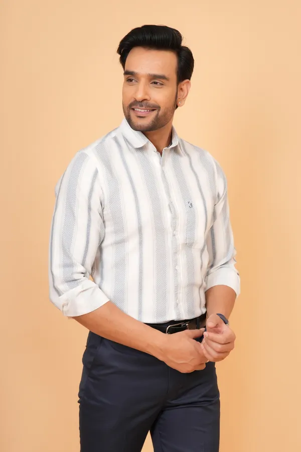 White_And_Grey_triped_Cotton_Slim_Fit_Formal_Shirt_For_Men