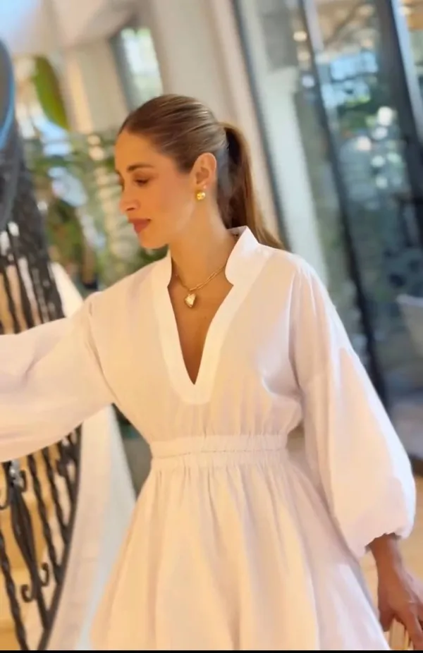 White_Linen_Fit_And_Flare_Collared_Dress_For_Women