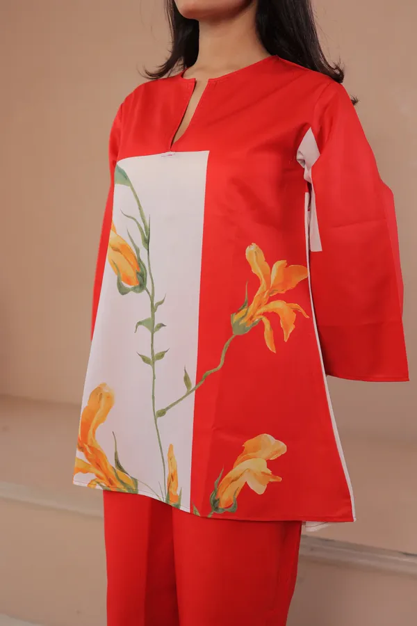 Red_Floral_Print_Cotton_Kurta_Palazzo_Set_For_Women