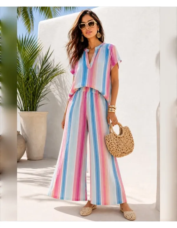 Pink_And_Blue_Linen_Relaxed_Striped_Co-Ord_Set_For_Women