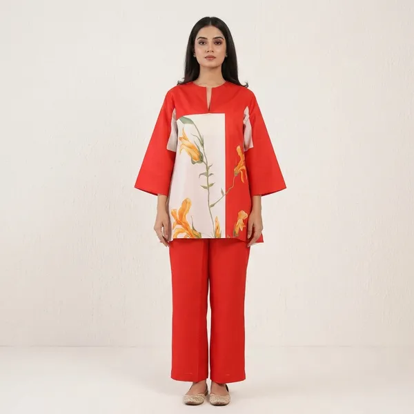 Red_Floral_Print_Cotton_Kurta_Palazzo_Set_For_Women