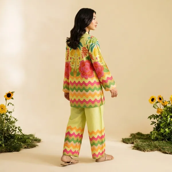Yellow_Floral_Print_Linen_Kurta_Pajama_Set_For_Women