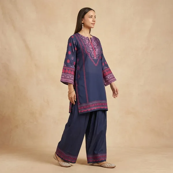 Navy_Blue_Korean_Bsy_Straight_Embroidered_Kurta_Palazzo_Set_For_Women
