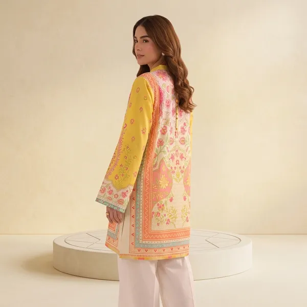 Yellow_Floral_Print_Cotton_Kurta_For_Women