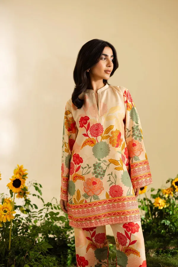 Beige_Linen_Straight_Floral_Print_Two_Piece_Kurta_Set_For_Women