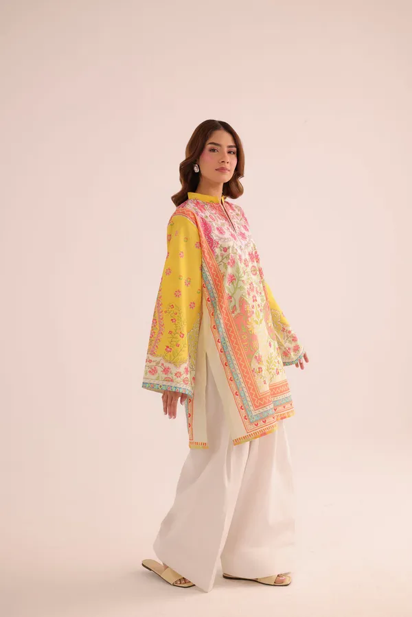 Yellow_Floral_Print_Cotton_Kurta_For_Women