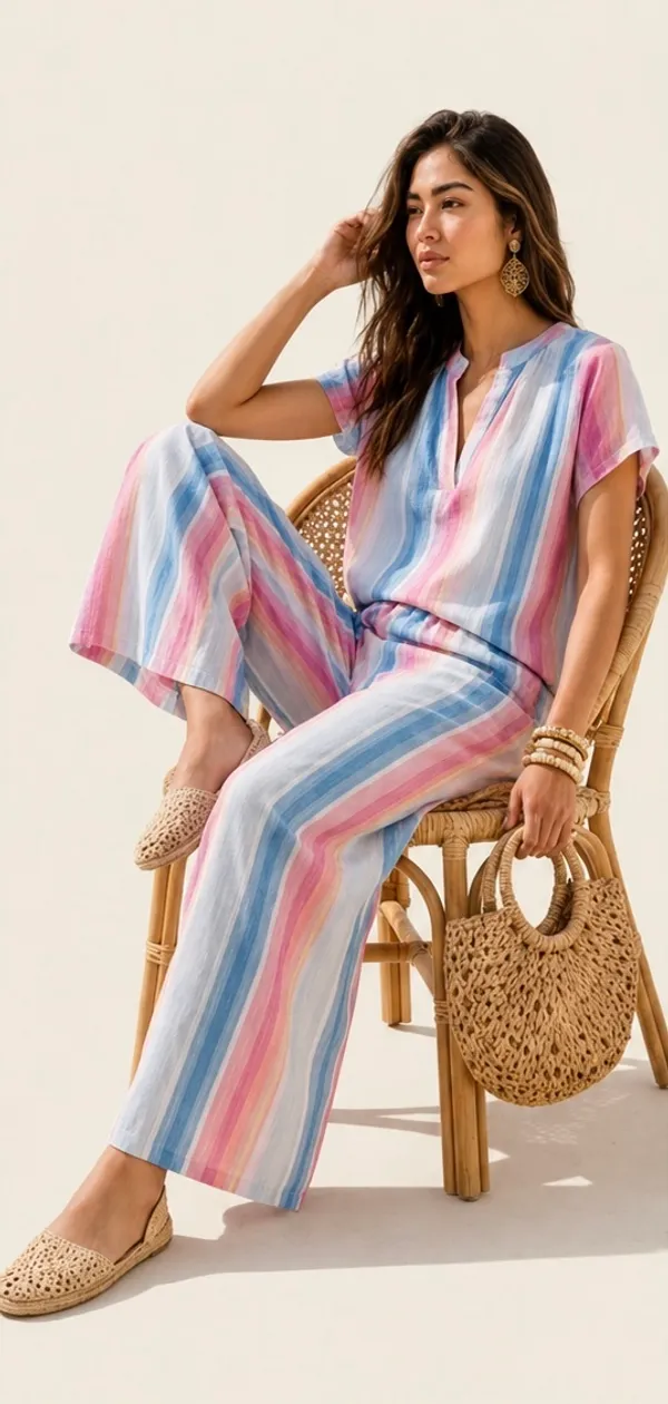 Pink_And_Blue_Linen_Relaxed_Striped_Co-Ord_Set_For_Women