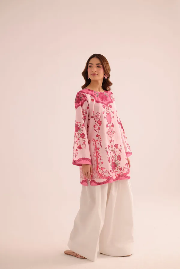 Pink_Linen_Straight_Floral_Embroidered_Short_Kurta_For_Women