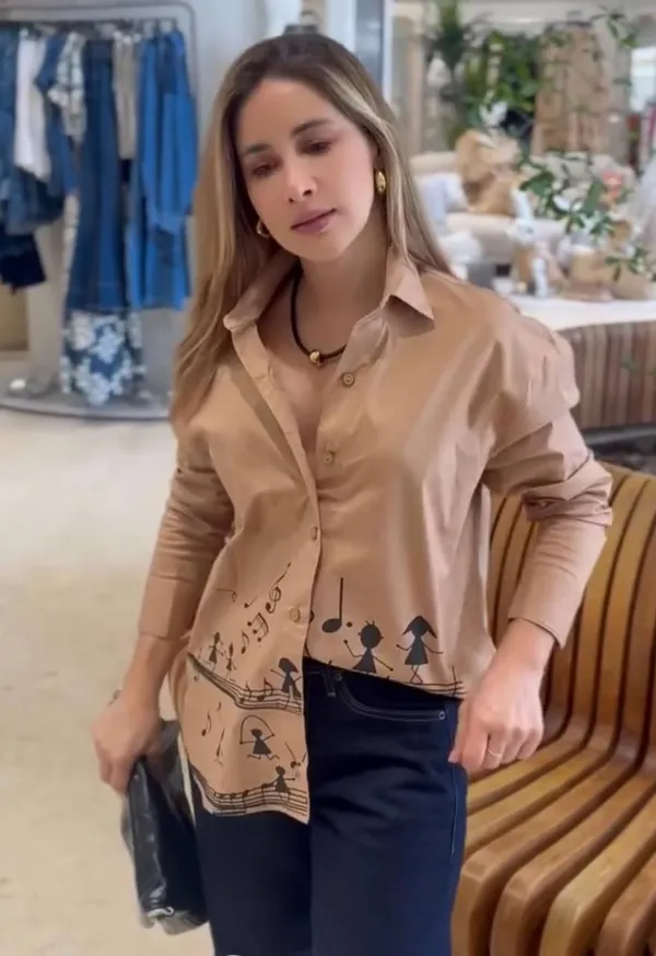 Beige_Musical_Note_Print_Cotton_Shirt_For_Women