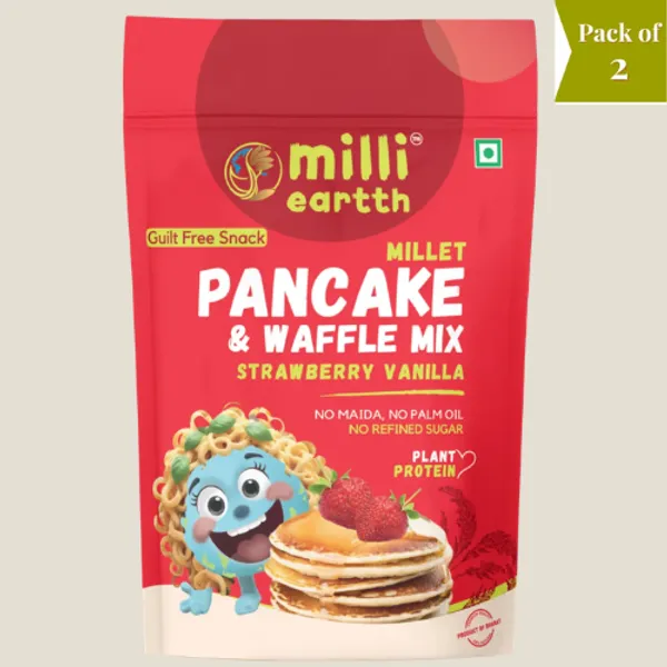 Milli_Eartth_Millet_Pancake_&_Waffle_Mix,_Strawberry_Vanilla_(150G_X_2)_|_No_Maida,_Jaggery_Sweetened_Healthy_Breakfast_|_Ragi,_Jowar,_Barnyard_Millet_Mix_|_Gluten-Free_Alternative_|_Great_For_Kids_Pack_Of_2